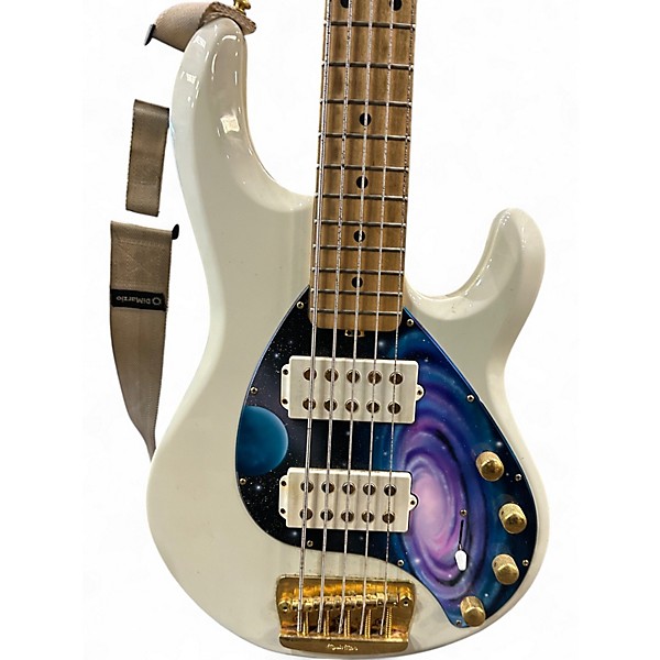 Used Ernie Ball Music Man Stingray HH 5 String White Electric Bass Guitar