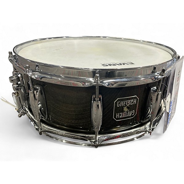 Used Gretsch Drums 5.5X14 Full Range Snare Trans Black Drum