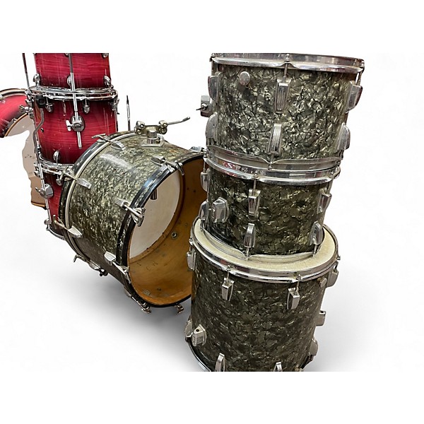 Vintage 1960s Ludwig 4 Piece VINTAGE Black Pearl Drum Kit