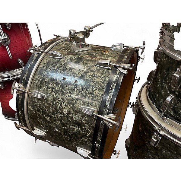 Vintage 1960s Ludwig 4 Piece VINTAGE Black Pearl Drum Kit