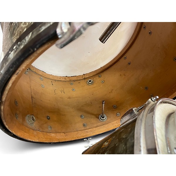 Vintage 1960s Ludwig 4 Piece VINTAGE Black Pearl Drum Kit