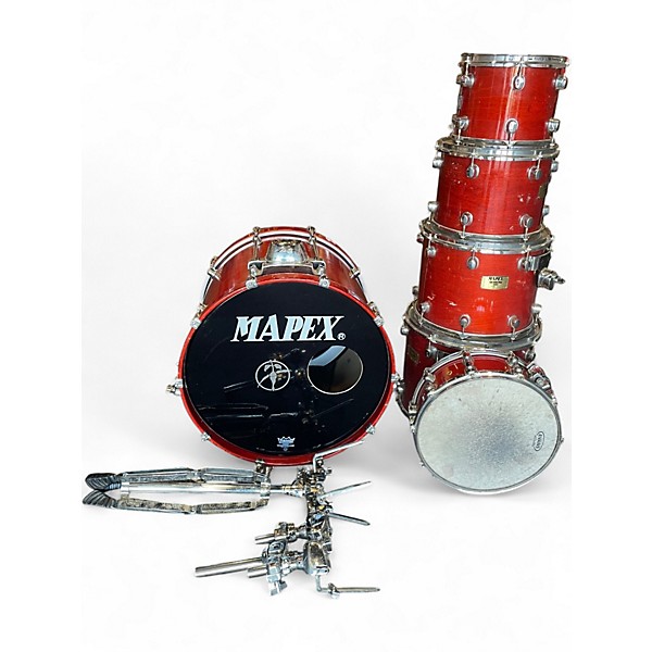 Used Mapex 6 Piece Saturn Pro Transparent Amber Drum Kit
