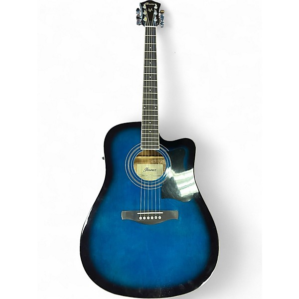 Used Ibanez V70CE Transparent Blue Acoustic Electric Guitar
