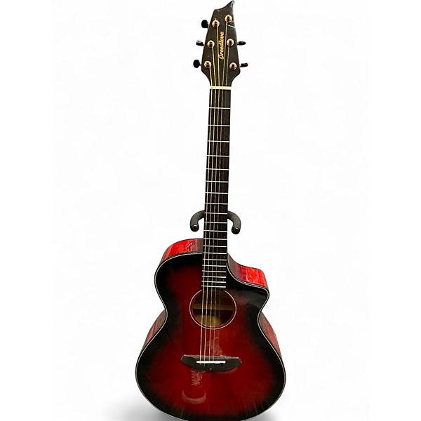Used Breedlove Pursuit EX S Concert Crimson Red Burst Acoustic Electric Guitar