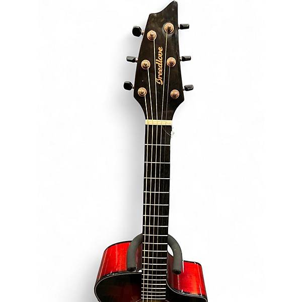 Used Breedlove Pursuit EX S Concert Crimson Red Burst Acoustic Electric Guitar