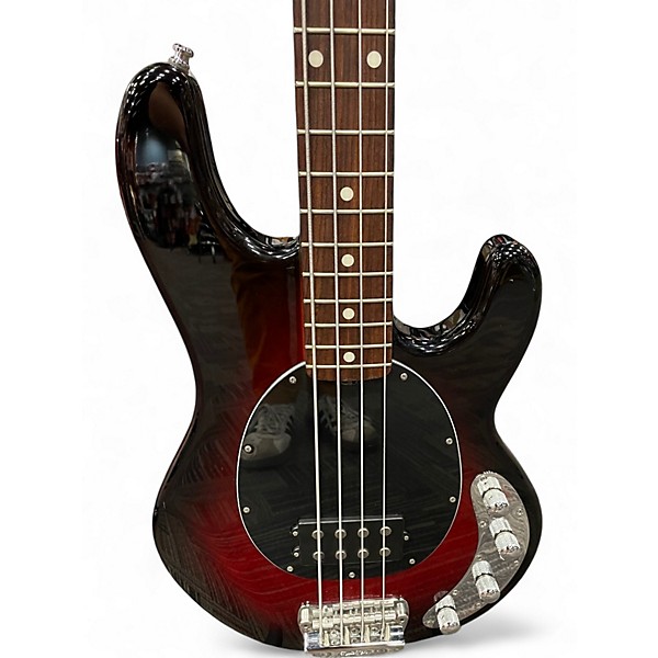 Used Ernie Ball Music Man Stingray 4 String Red to Black Fade Electric Bass Guitar
