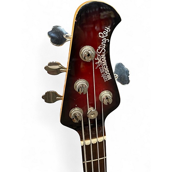 Used Ernie Ball Music Man Stingray 4 String Red to Black Fade Electric Bass Guitar