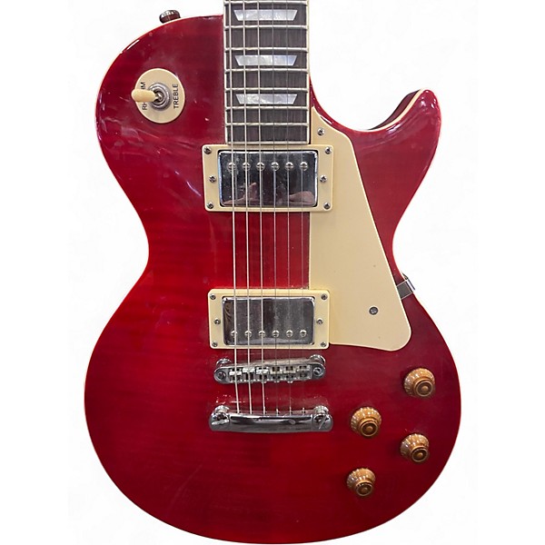 Used Tagima TLP-FLAMED Candy Apple Red Solid Body Electric Guitar