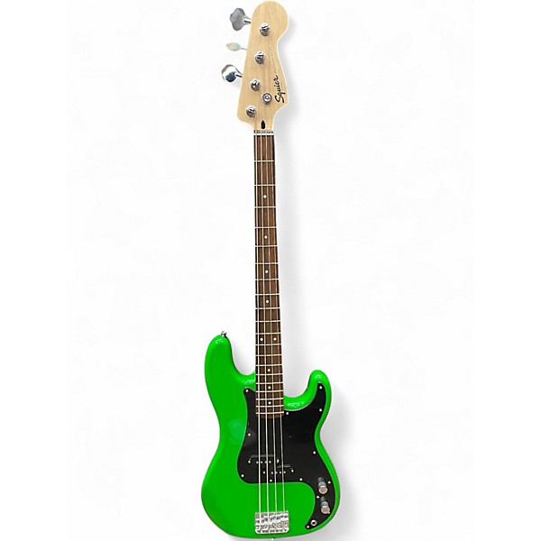 Used Squier Precision Bass LIME GREEN Electric Bass Guitar