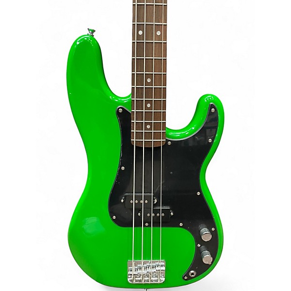 Used Squier Precision Bass LIME GREEN Electric Bass Guitar