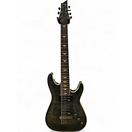 Used Schecter Guitar Research Omen 7 Trans Black Solid Body Electric Guitar