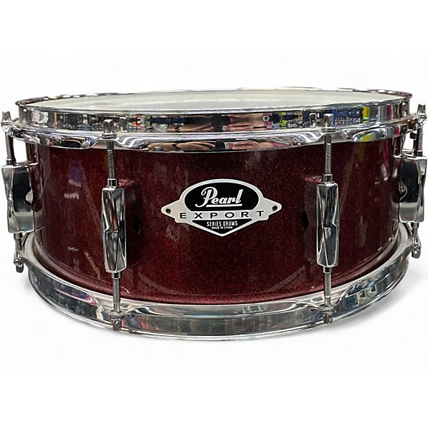 Used Pearl 14in Export Snare Red Sparkle Drum