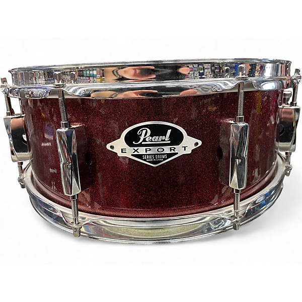 Used Pearl 14in Export Snare Red Sparkle Drum