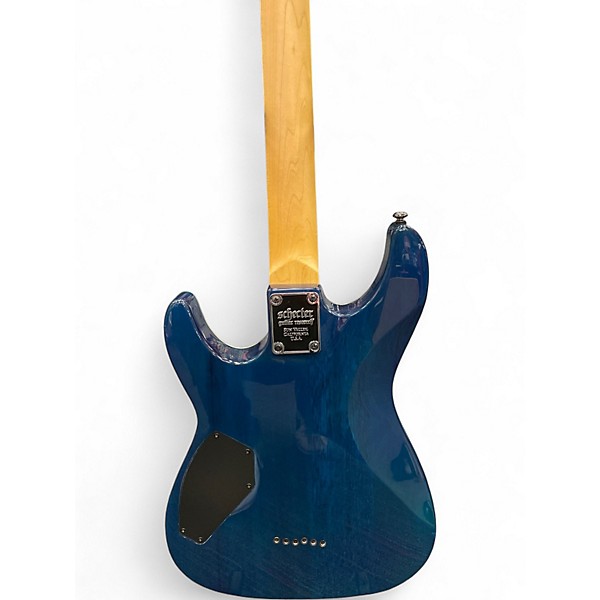 Used Schecter Guitar Research Omen Extreme 6 Ocean Blue Burst Solid Body Electric Guitar