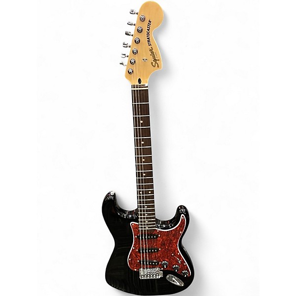 Used Squier Standard Stratocaster Black Solid Body Electric
