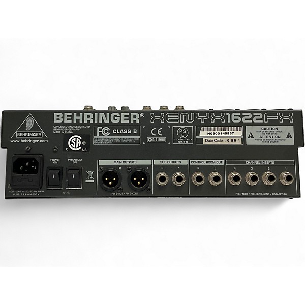 Used Behringer Xenyx 1622FX Unpowered Mixer