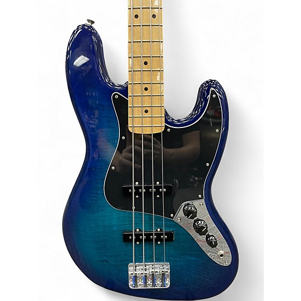 Used Fender Player Jazz Bass Plus Top Blue Burst Electric Bass Guitar