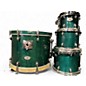 Used Premier 4 Piece Artist Birch Trans Green Drum Kit thumbnail