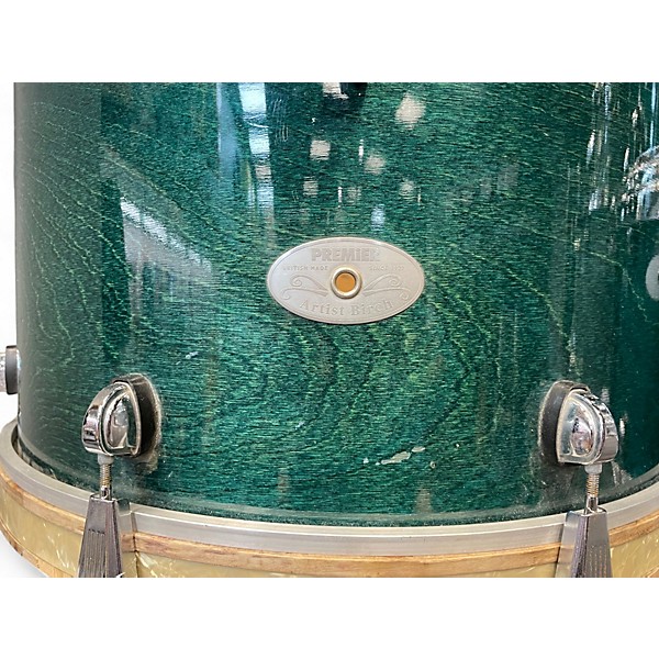 Used Premier 4 Piece Artist Birch Trans Green Drum Kit