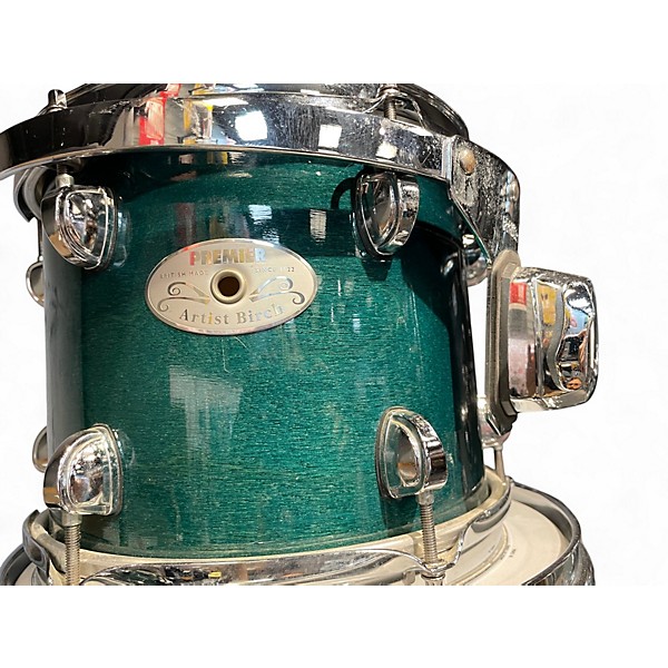 Used Premier 4 Piece Artist Birch Trans Green Drum Kit
