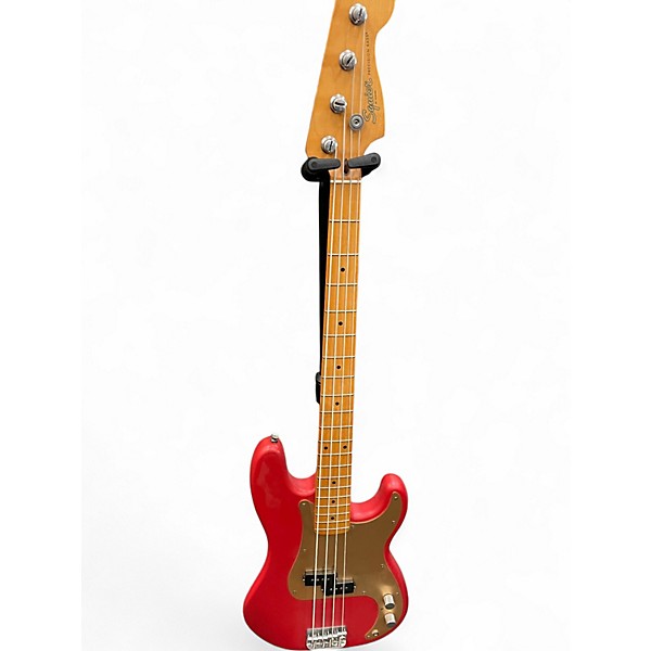 Used Squier standard jazz bass red burst Electric Bass Guitar