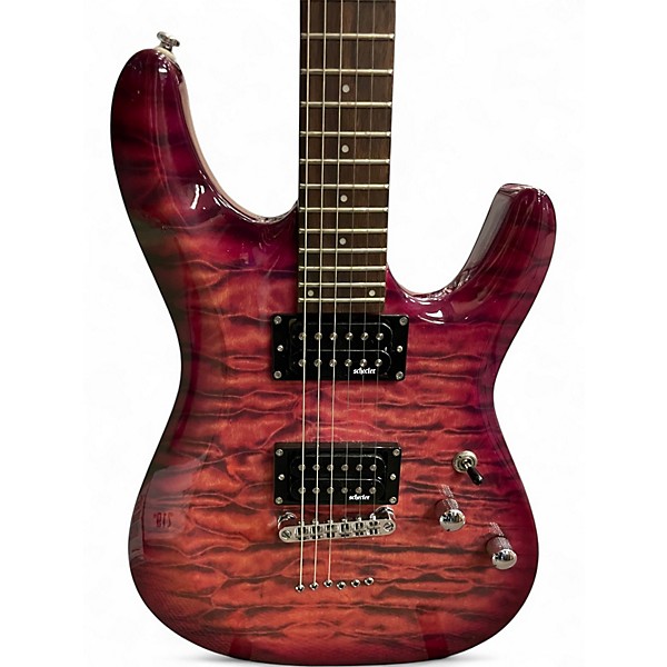Used Schecter Guitar Research C-6 Plus Magenta Solid Body Electric Guitar