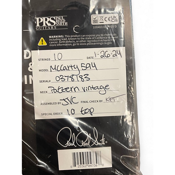 Used PRS McCarty 594 Yellow Tiger Solid Body Electric Guitar