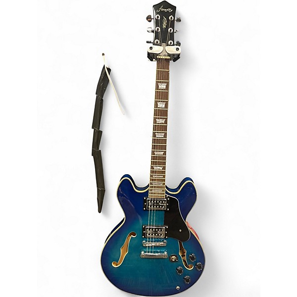 Used Firefly  FF338 Blue Hollow Body Electric Guitar