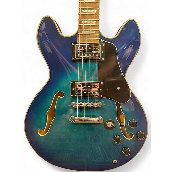 Used Firefly  FF338 Blue Hollow Body Electric Guitar