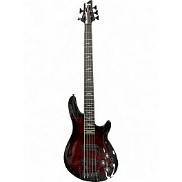 Used Schecter Guitar Research Omen 5 String Crimson Red Burst Electric Bass Guitar