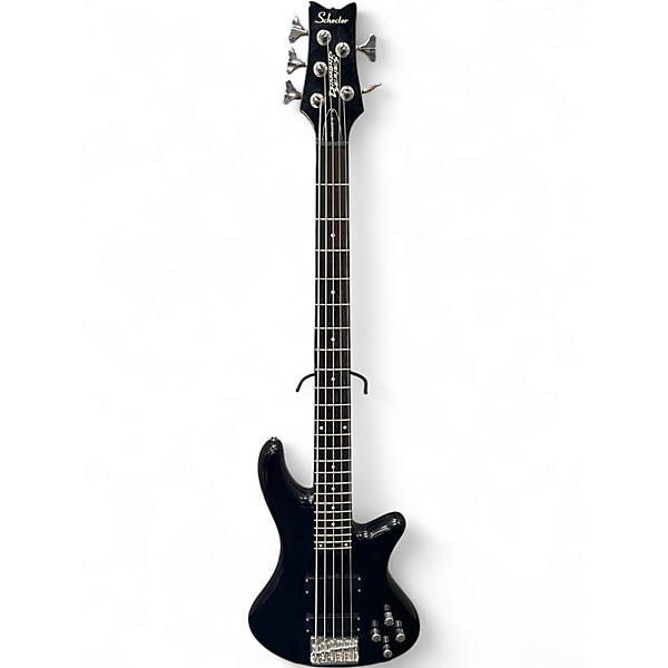 Used Schecter Guitar Research Stiletto Deluxe 5 String Black Electric Bass Guitar