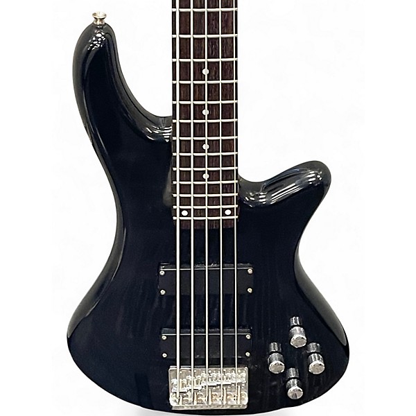 Used Schecter Guitar Research Stiletto Deluxe 5 String Black Electric Bass Guitar