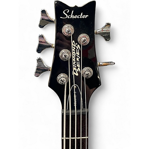 Used Schecter Guitar Research Stiletto Deluxe 5 String Black Electric Bass Guitar
