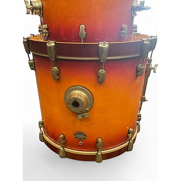 Used Ludwig 5 Piece element icon birch orange burst Drum Kit