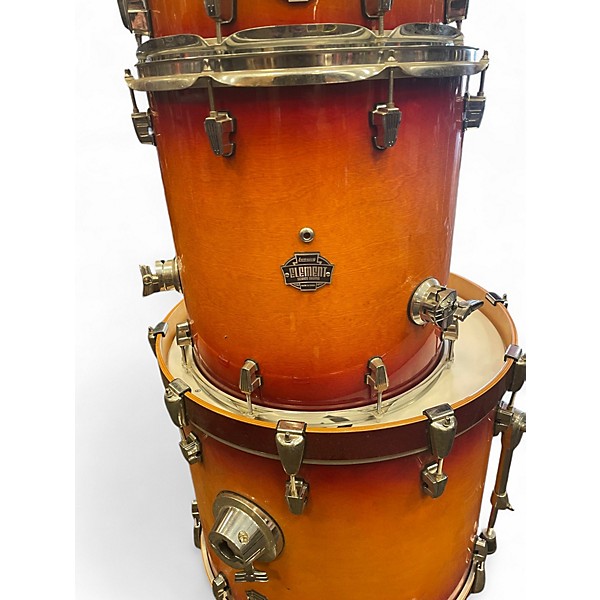 Used Ludwig 5 Piece element icon birch orange burst Drum Kit
