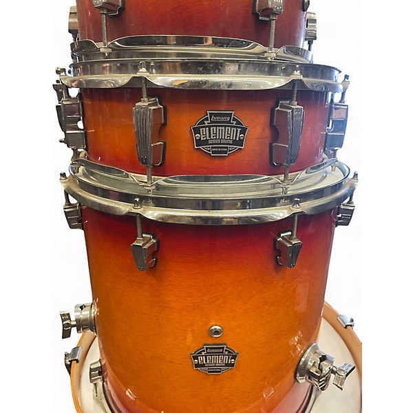 Used Ludwig 5 Piece element icon birch orange burst Drum Kit