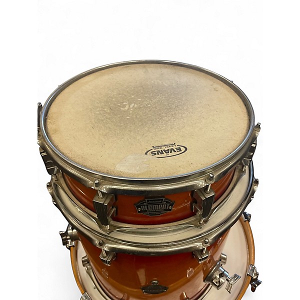 Used Ludwig 5 Piece element icon birch orange burst Drum Kit
