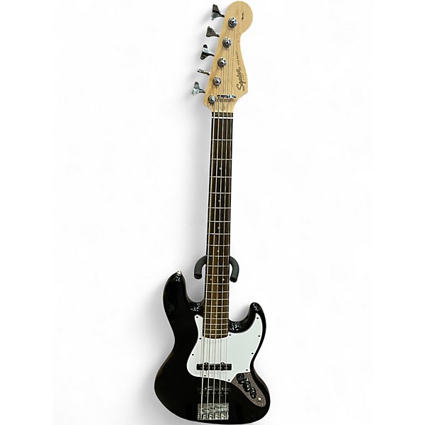 Used Squier Affinity Jazz Bass V 5 String Black With White Polka Dots Electric Bass Guitar