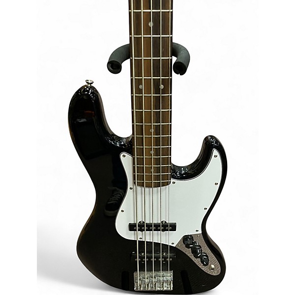 Used Squier Affinity Jazz Bass V 5 String Black With White Polka Dots Electric Bass Guitar
