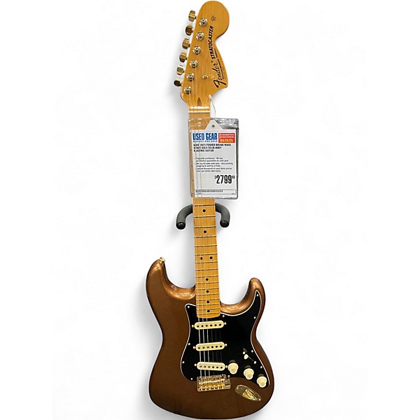 Used 2023 Fender BRUNO MARS STRAT GOLD Solid Body Electric Guitar