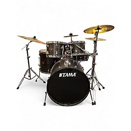 Used TAMA 5 Piece Imperialstar Complete Drum Set With MEINL HCS Cymbals Black Oak Drum Kit
