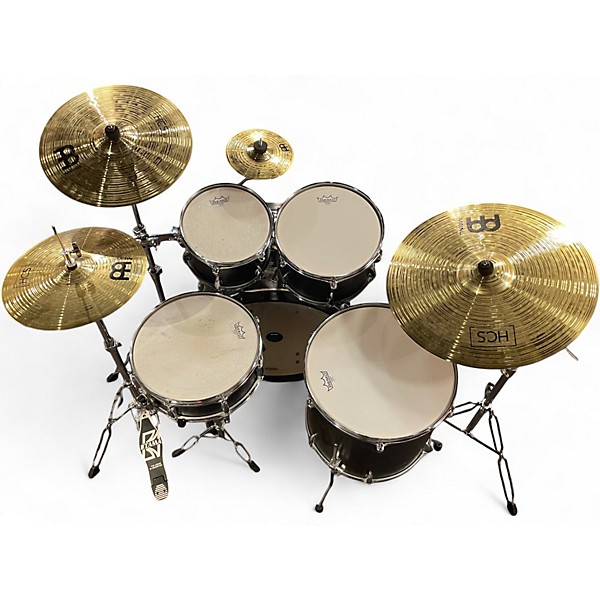 Used TAMA 5 Piece Imperialstar Complete Drum Set With MEINL HCS Cymbals Black Oak Drum Kit