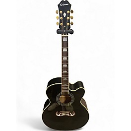 Used Epiphone EJ200CE Black Acoustic Electric Guitar