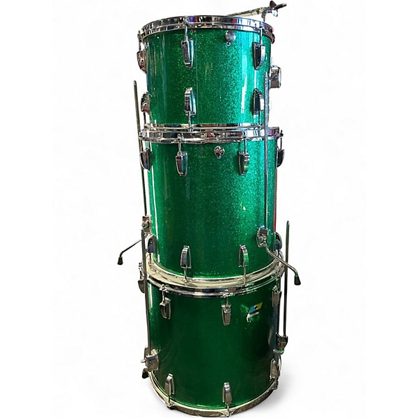Used Ludwig 4 Piece BONHAM KIT GREEN SPARKLE Drum Kit