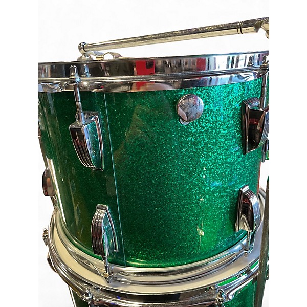 Used Ludwig 4 Piece BONHAM KIT GREEN SPARKLE Drum Kit