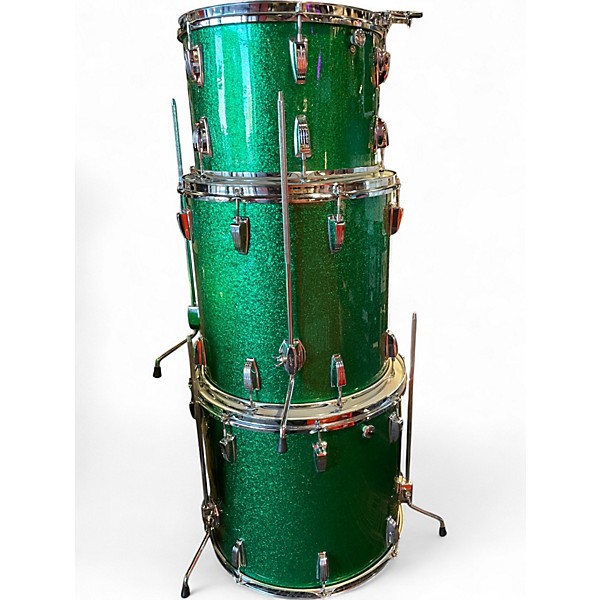 Used Ludwig 4 Piece BONHAM KIT GREEN SPARKLE Drum Kit