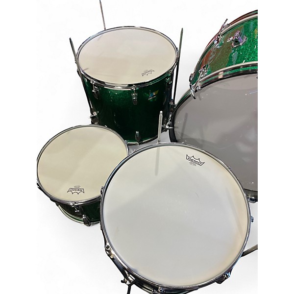 Used Ludwig 4 Piece BONHAM KIT GREEN SPARKLE Drum Kit