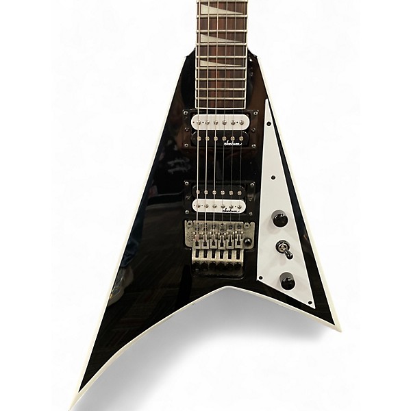 Used Jackson KVXMG KING V Black and White Solid Body Electric Guitar