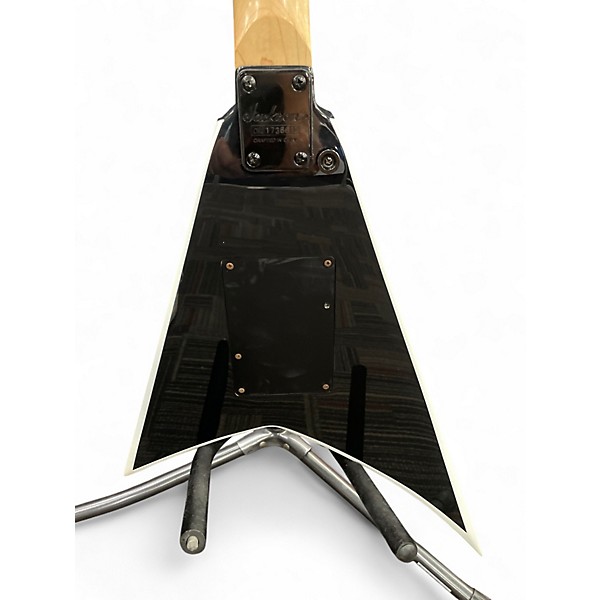 Used Jackson KVXMG KING V Black and White Solid Body Electric Guitar