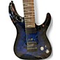 Used Schecter Guitar Research Omen Elite-7 See-Thru Blue Burst Solid Body Electric Guitar